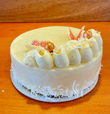 Exotic and coconut milk panacotta cake