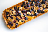 Blueberry and lemon curd frangipane tart long