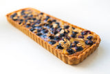 Blueberry and lemon curd frangipane tart long