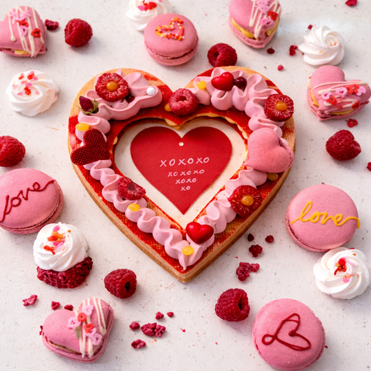 Mon cœur Lemon and raspberry tart