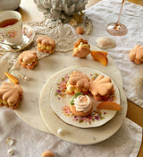 Perle de Pêche Macarons peach and champagne 🍾 box of 4