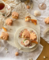 Perle de Pêche Macarons peach and champagne 🍾 box of 4