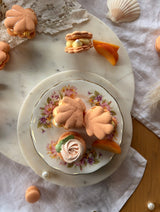 Perle de Pêche Macarons peach and champagne 🍾 box of 4