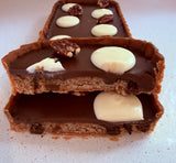 Chocolate, almond and pecan tart